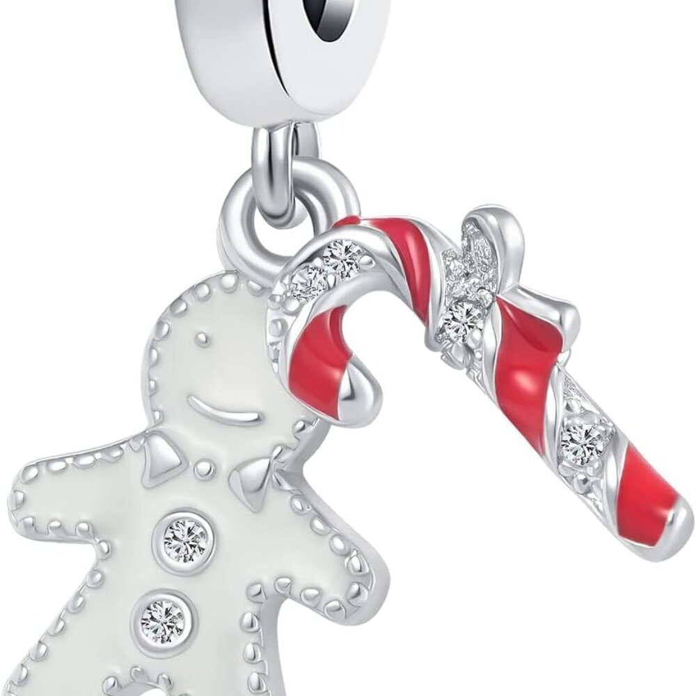 Christmas Penguin Snowman Gingerbread Man Candy Deer Egg Charm for European Brac